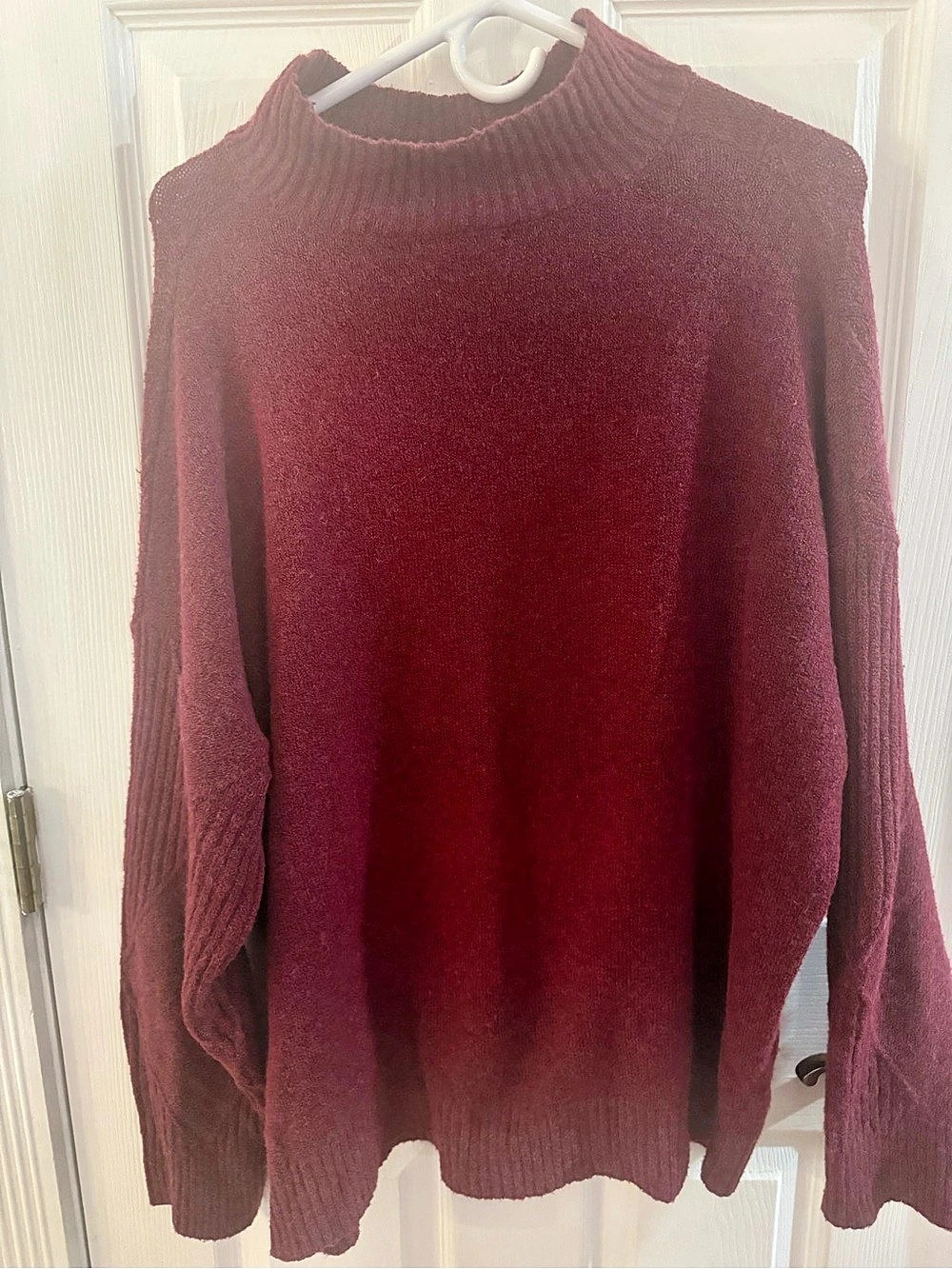 Joseph A Ribbed Mock Neck Sweater maroon Size 2x